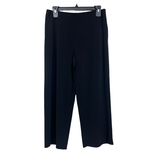 Alfani Black Pull On Wide Leg Cropped Poly Spandex Pants Size Small - Picture 1 of 10